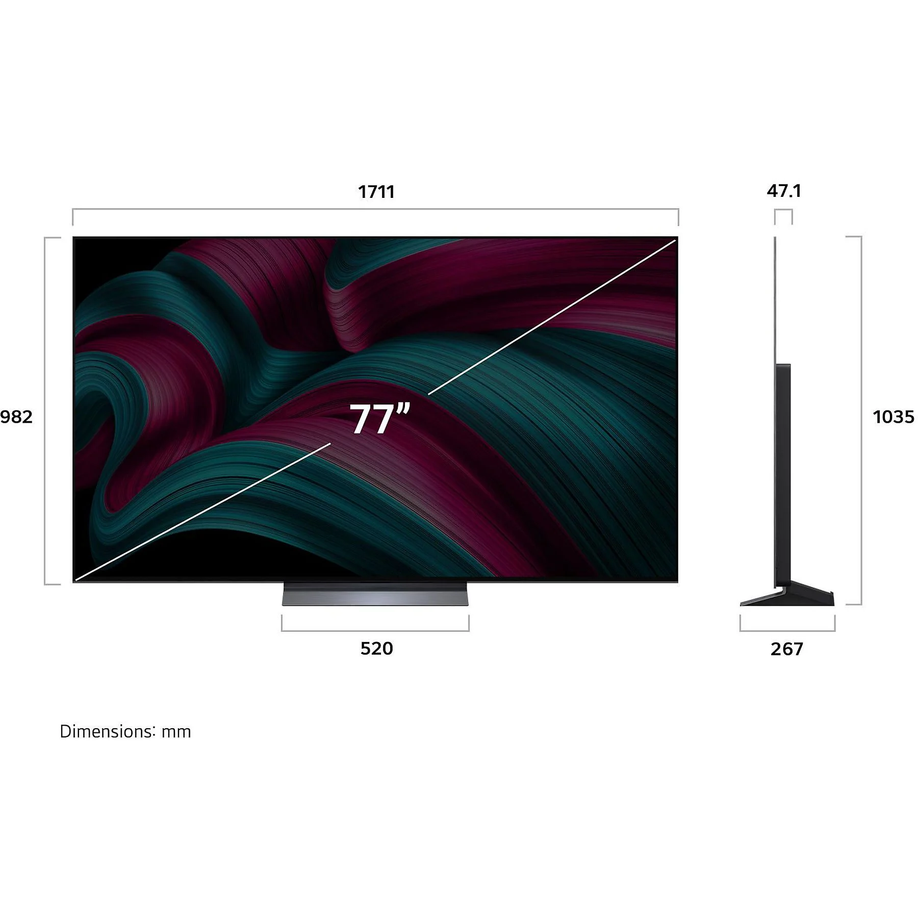 LG OLED77C57LA OLED evo TV (piatto, 77 pollici / 195 cm, OLED 4K, SMART TV) - immagine 5